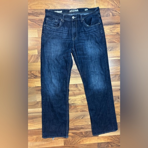 reclaim denim Other - Reclaim Men’s Jeans Size 34x34 Relaxed Boot Leg Dark Wash Mid Rise